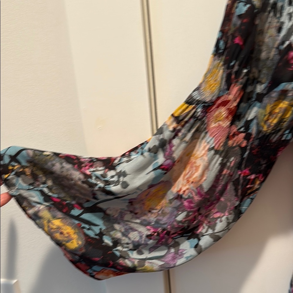Spense Blue and Orange Graphic Blouse Relaxed Fit - Picture 4 of 6